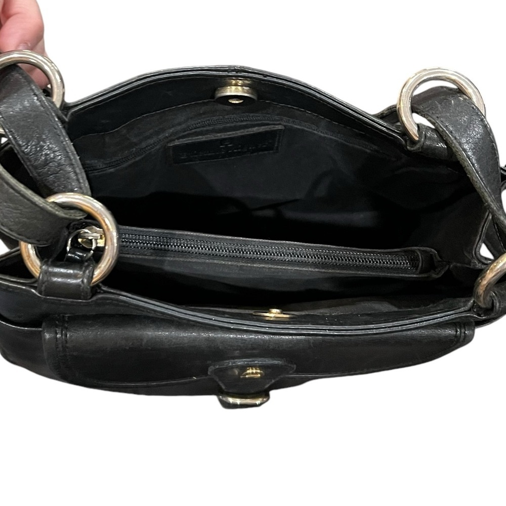 Etienne Aigner Vintage Black Leather Pouch Shoulder Bag Flap Buckle Casual​ - Picture 9 of 10
